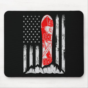 American Flag Cool Snowboarding Skiing Sno Muismat