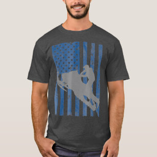 American Flag Cool Snowmobile T-shirt