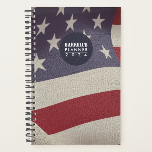 American Flag Custom Eenjarige Weekplanner Planner (Voorkant)