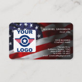 American Flag Custom Logo QR Code Patriotic Visitekaartje (Voorkant)