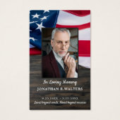 American Flag Custom Photo Military Prayer Card (Devant)