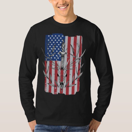 American Flag Deer Hunting T-shirt (Voorkant)