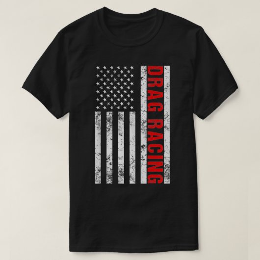 American Flag Drag Racing T-shirt (Design voorkant)