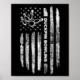 American Flag Duckpin Bowling - Duckpin Bo Poster