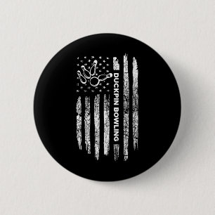 American Flag Duckpin Bowling - Duckpin Bo Ronde Button 5,7 Cm