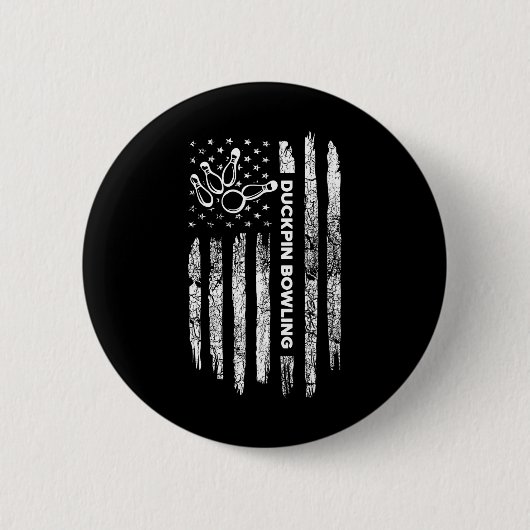 American Flag Duckpin Bowling -  Duckpin Bo Ronde Button 5,7 Cm (Voorkant)