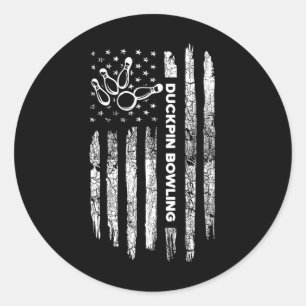 American Flag Duckpin Bowling - Duckpin Bo Ronde Sticker