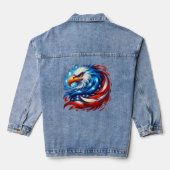 American Flag Eagle Royal Luxury Denim Jacket (Achterkant)