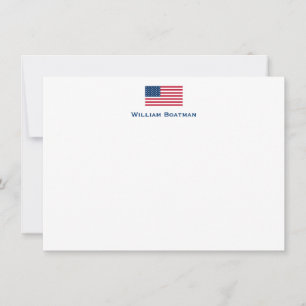 American Flag Flat Note Card Notitiekaartje