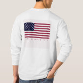 American Flag Front Pocket Long Sleeve EST 1776 T-shirt (Achterkant)