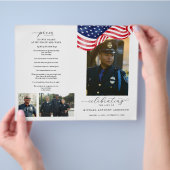 American Flag Funeral Program Sjabloon voor Servic Flyer (Hand)