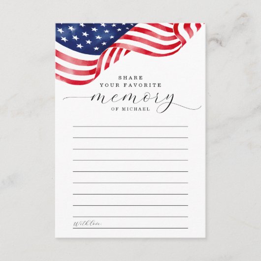 American Flag Funeral Share a Memory Kaart (Voorkant)