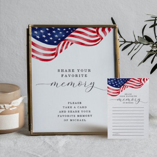 American Flag Funeral Share a Memory Kaart