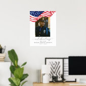 American Flag Funeral Welcome Sign Poster  (Bureau à domicile)