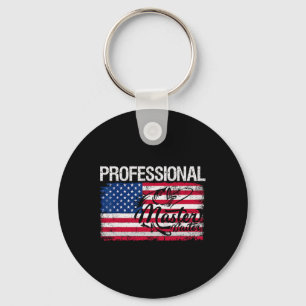 American Flag Funny Gevist Retro Professional Mas Sleutelhanger
