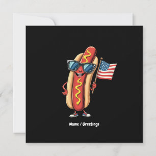 American Flag Funny Hotdog Zonnebril 4 juli Kaart