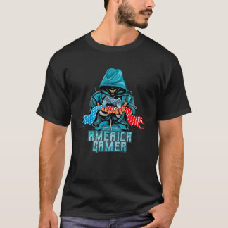 American Flag Gaming Geboren naar spel T-shirt