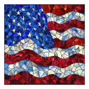 American Flag Glas in lood foto afdrukken Afdruk