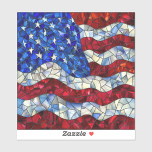 American Flag Glas in lood Vinyl Sticker