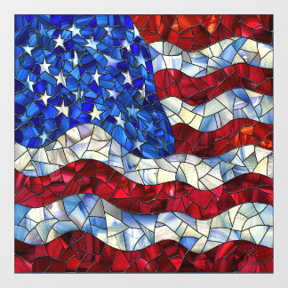American Flag Glas in lood Window Cling Raamsticker