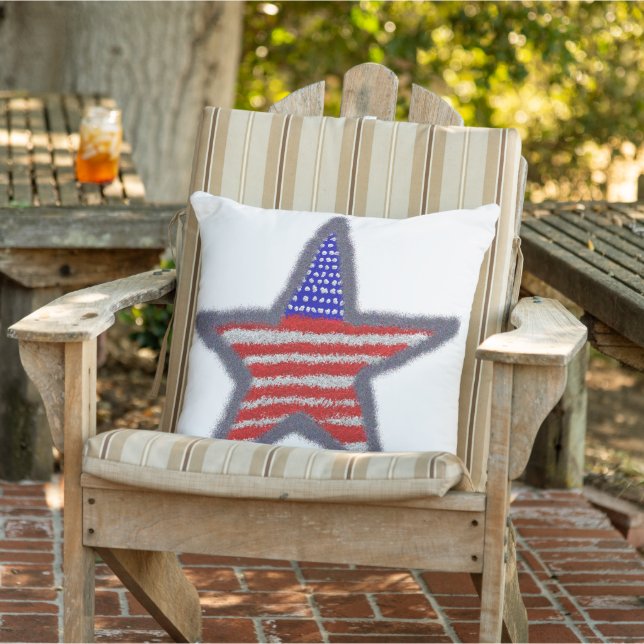 American Flag glitter star Buitenkussen (Stoel)