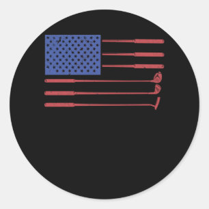 American Flag Golf USA Patriottisch Golfen Ronde Sticker