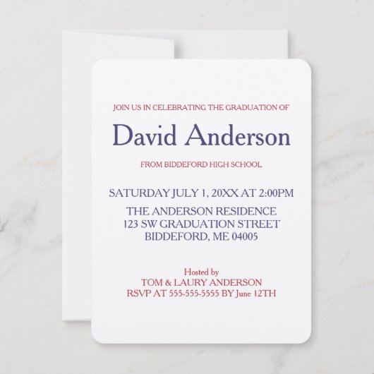 American Flag Graduation Class of 2025 Invitation (Dos)