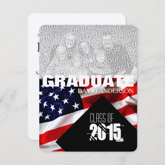 American Flag Graduation Class of 2025 Invitation (Devant / Derrière)