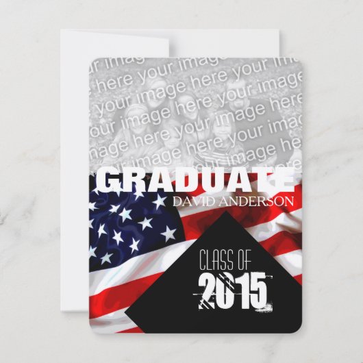 American Flag Graduation Class of 2025 Invitation (Devant)