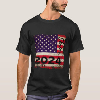 American Flag Graduation Party Haar Hem Class of 2 T-shirt
