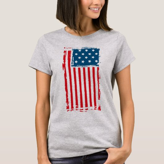American Flag Grunge Vintage Tshirt (Devant)