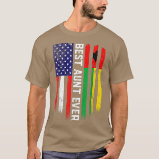 American Flag & GuineaBissau Flag Best Aunt Ever  T-shirt