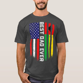 American Flag & GuineaBissau Flag Best Dad Ever  T-shirt