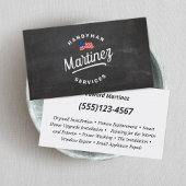 American Flag Handyman Carpentry Visitekaartje