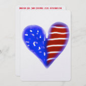 American Flag hart Feestdagenkaart (Voorkant / Achterkant)