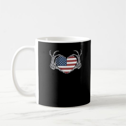 American Flag Heart Fitted Koffiemok (Links)