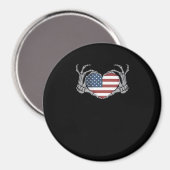 American Flag Heart Fitted Magneet (Voorkant / Achterkant)