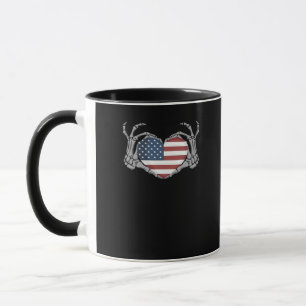 American Flag Heart Fitted Mok