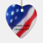 American Flag Heart Gepersonaliseerd Ornament (Rechts)