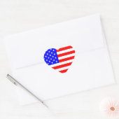 AMERICAN FLAG HEART HART STICKER (Envelop)