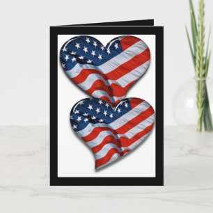 American Flag Heart Kaart