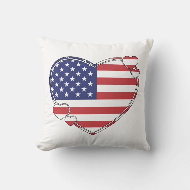 American Flag Heart Kussen (Voorkant)