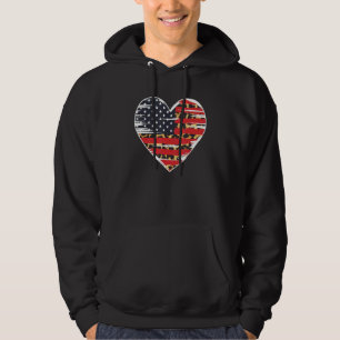 American Flag Heart Leopard USA Patriottische 4e v Hoodie