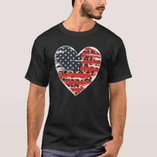American Flag Heart Leopard USA Patriottische 4e v T-shirt