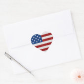 American Flag Heart op 4 juli Glitter Hart Sticker (Envelop)