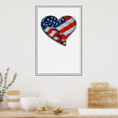 American Flag Heart Poster (Keuken)
