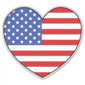 American Flag Heart Shape Sticker (Voorkant)