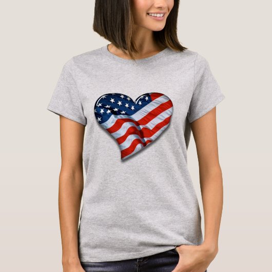 American Flag Heart T-shirt (Voorkant)