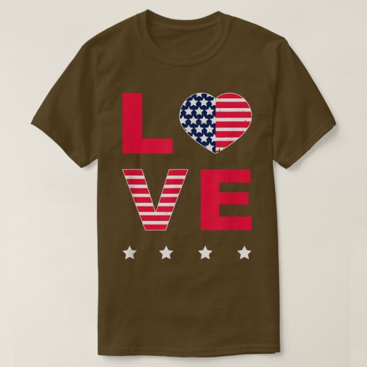 American Flag Heart T-shirt (Design voorkant)