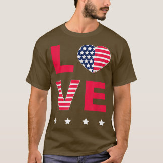 American Flag Heart T-shirt